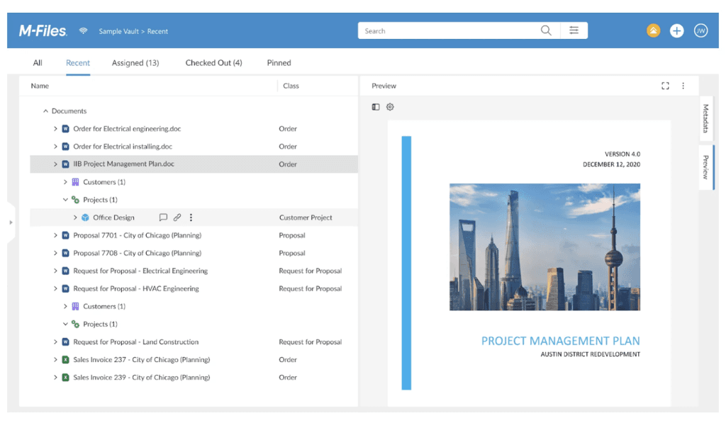 M-Files interface