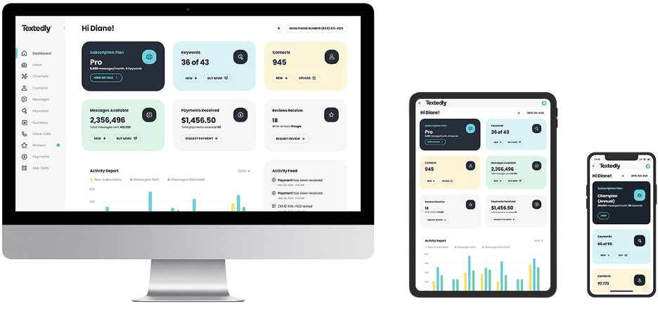 Textedly platform on multiple devices